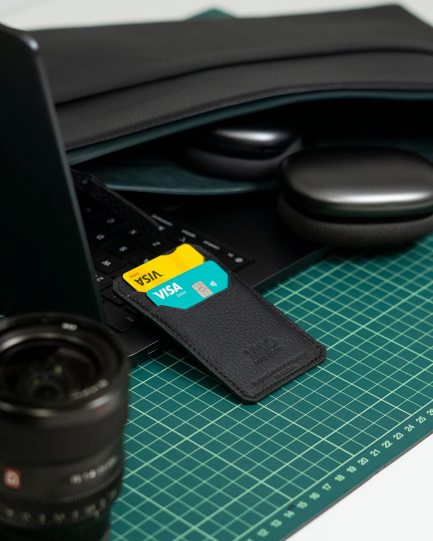 LGDO Leather Cardholder inside Leather Sleeve